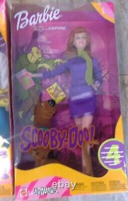 RARE SCOOBY DOO Barbie Doll Fred Shaggy Velma Daphne Ken Lot 4 NRFB