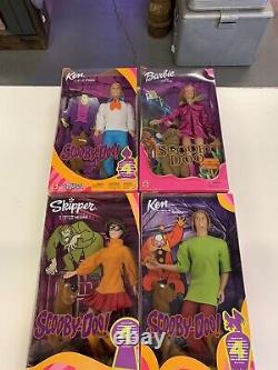 RARE Scooby Doo Barbie Ken Skipper Doll Lot Daphne Shaggy Velma Fred Set 4 34