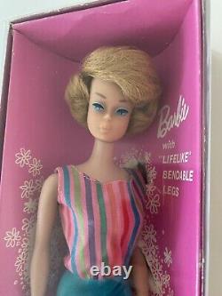 RARE! Vintage Barbie American Girl 1965 Blonde Bubblecut -Transitional NRFB MINT