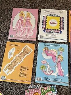 RARE! Vintage Barbie Doll & Ken Paper Dolls Uncut Lot Of 17 80's 1980s