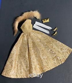 RARE Vintage Barbie PREMIER DOLL TOGS # 783, 786 GOLD BROCADE BALL GOWN NO DOLL