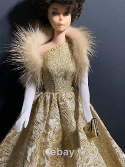 RARE Vintage Barbie PREMIER DOLL TOGS # 783, 786 GOLD BROCADE BALL GOWN NO DOLL