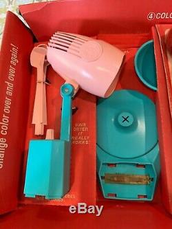 Rare 1965 Vintage Barbie Color'N Curl Color Magic Salon Set MINT in box