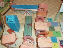 Rare Vtg Mattel Barbie Skipper school house play yard lots of accessories 1965