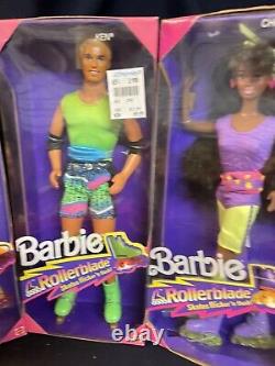 Roller Blade Barbie Lot Of 6 Boxed 1991 Mattel Christie, Ken, Barbie + More