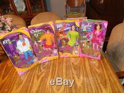 SCOOBY DOO Barbie Doll Daphne Velma Fred Shaggy Ken Pink Lot 4 PG NRFB