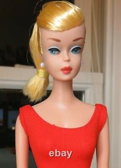 STUNNING Vintage Lemon Blonde Swirl Ponytail Barbie Doll NEAR MINT