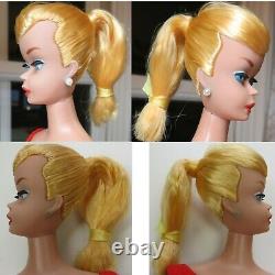STUNNING Vintage Lemon Blonde Swirl Ponytail Barbie Doll NEAR MINT