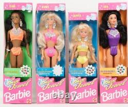 SUN JEWEL BARBIE LOT SHANI SKIPPER KIRA BARBIE LOT of 4 DOLLS 1993 Mattel NRFB