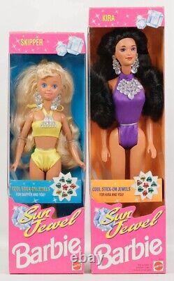 SUN JEWEL BARBIE LOT SHANI SKIPPER KIRA BARBIE LOT of 4 DOLLS 1993 Mattel NRFB