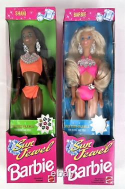 SUN JEWEL BARBIE LOT SHANI SKIPPER KIRA BARBIE LOT of 4 DOLLS 1993 Mattel NRFB