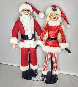 Santa & Mrs. Claus Barbie Doll OOAK Santa's Helper Christmas Holiday Decor Set