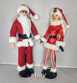 Santa & Mrs. Claus Barbie Doll OOAK Santa's Helper Christmas Holiday Decor Set