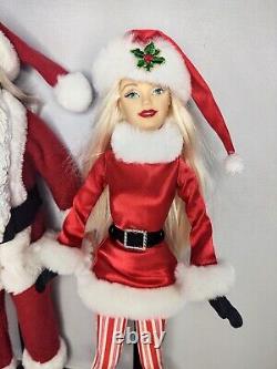 Santa & Mrs. Claus Barbie Doll OOAK Santa's Helper Christmas Holiday Decor Set