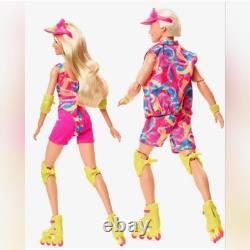 Set of 2 Barbie The Movie Neon Inline Roller Skating Barbie & Ken Dolls
