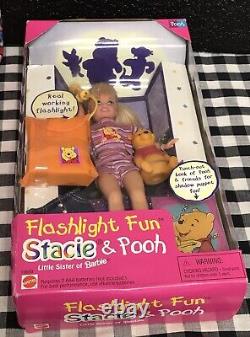 Stacie, Whitney, Janice, Flashlight Fun, Winnie The Pooh Barbie, Lot Of 3 Nrfb