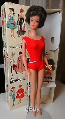 Stunning Near Mint Vintage Brunette Bubble Cut Barbie in Box