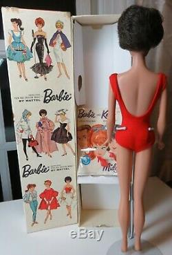 Stunning Near Mint Vintage Brunette Bubble Cut Barbie in Box