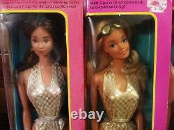 Sun Gold Malibu Barbie, Ken, A. A. Christie & Latin Steffie Lot Nrfb Vintage #1a