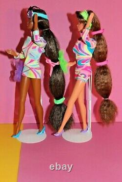 Superstar Barbie Totally Hair Whitney & Totally Hair Christie Lot 1991
