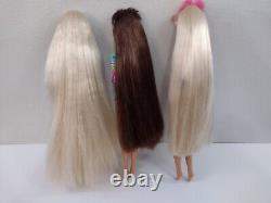 Totally Hair Barbie Dolls Lot of 3 Vintage Blonde Brunette Hair No Box