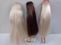 Totally Hair Barbie Dolls Lot of 3 Vintage Blonde Brunette Hair No Box