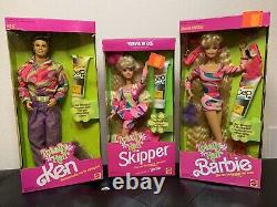 Totally Hair Barbie, Skipper And Ken LOT, Mattel, NIB