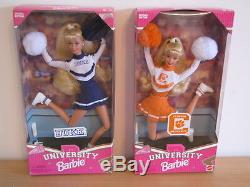 University Cheerleader Barbie Collection 10 Dolls New In Box- Mint Condition