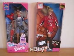 University Cheerleader Barbie Collection 10 Dolls New In Box- Mint Condition