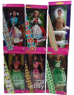 VINTAGE 1993-1996 Mattel Barbie Dolls Of the World Collection Lot 6 NRFB