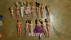 VINTAGE BARBIE 1960/1970s DOLL LOT Of 14 Barbie, Ken All stamped with clothes
