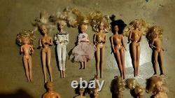 VINTAGE BARBIE 1960/1970s DOLL LOT Of 14 Barbie, Ken All stamped with clothes