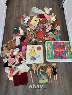 VINTAGE Huge Lot of 1960s Barbie Mod Doll Accessories Clothes Cases Barbies RARE