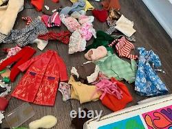 VINTAGE Huge Lot of 1960s Barbie Mod Doll Accessories Clothes Cases Barbies RARE