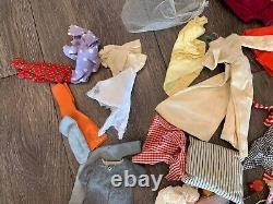 VINTAGE Huge Lot of 1960s Barbie Mod Doll Accessories Clothes Cases Barbies RARE