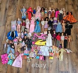 VINTAGE LOT OF ASSORTED BARBIE DOLLS Mattel Various Years With Clothes & Extras