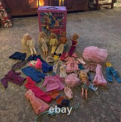 VINTAGE LOT of 4 Barbies, 1 Ken Doll, 1 CREATA Doll, Many Outfits, Carrying Case
