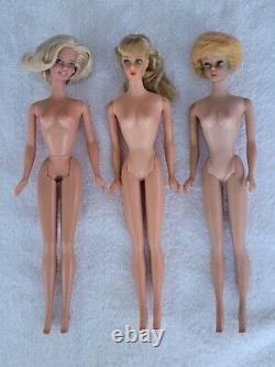 VINTAGE ORIGINAL (2) 1960's & (1) 1990's BARBIE DOLLS AND ACCESSORIES LOT