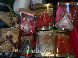 VINTAGE Special Holiday Celebration Barbie Lot of 7 dolls. NRFB DOLLS