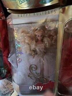 VINTAGE Special Holiday Celebration Barbie Lot of 7 dolls. NRFB DOLLS