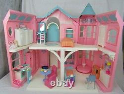 VTG 1995 Barbie Dream House Victorian Mansion Elevator Furniture Accessories Lot