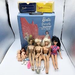 VTG Barbie Lot 1958 Japan 1966 1976 1980 1993 With 1965 Francie & Skipper Trunk