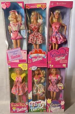 Valentine & Easter Barbie Dolls Lot Of 6 Vintage 1990s MATTEL NIB