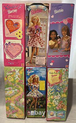 Valentine & Easter Barbie Dolls Lot Of 6 Vintage 1990s MATTEL NIB