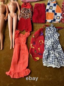 Vintage 1960's Barbie Doll Fashion Lot Of 2 1966 Barbie's And Clothes