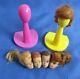 Vintage 1960's Barbie Midge Doll Head Wig Stands Face Molds Lot of 7 Hair