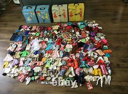 Vintage 1960's Barbie Skipper Ken Cases & Clothing Accessories Lot Free Ship