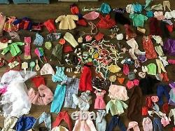 Vintage 1960's Barbie Skipper Ken Cases & Clothing Accessories Lot Free Ship