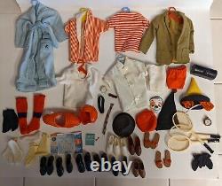 Vintage 1960's Ken Doll Mattel Barbie with40+ Clothes & Accessories with1962 case