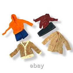 Vintage 1960's Mattel Barbie Dolls & Clothing Lot Midge Skooter Ricky Ken